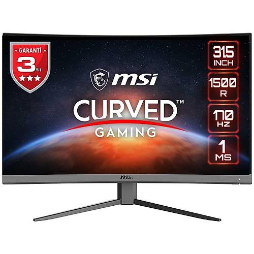 MSI G32CQ4 E2 31.5 2560x1440 170Hz 1ms FreeSync Premium HDMI DP Curved 1500R Led Monitr