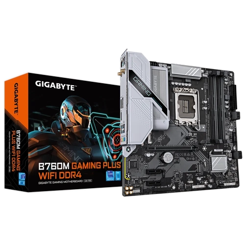 Gigabyte B760M Gaming Plus WiFi DDR4 5333 MHz (OC) 2xM.2 HDMI DP 1GbE LAN Wi-Fi 6 Micro ATX Soket 1700 Anakart