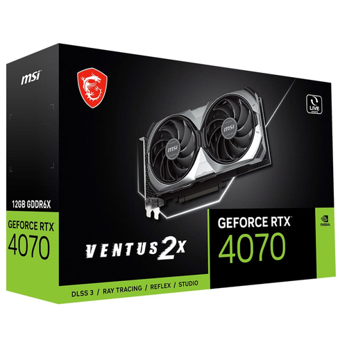 MSI GeForce RTX 4070 Ventus 2X E 12G OC 12GB GDDR6X 192Bit DX12 PCIe 4.0 X16 DLSS 3 Ekran Kart� (3xDP 1xHDMI)