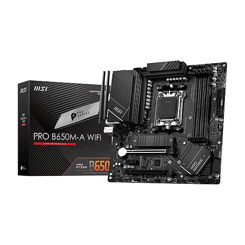 MSI PRO B650M-A WiFi DDR5 6400MHz (OC) HDMI DP M.2 USB 3.2 2.5G LAN WiFi 6E mATX AM5