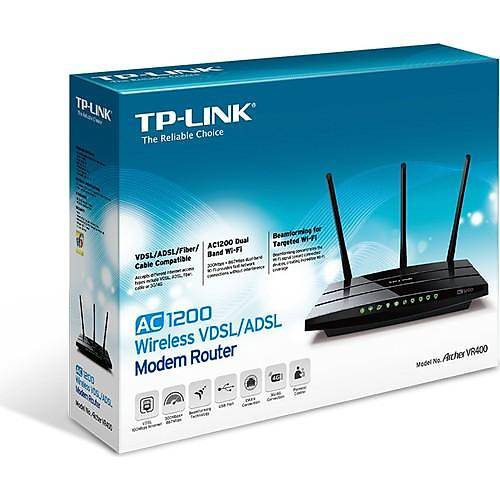 TP-Link Archer VR400 AC1200 5GHz 867Mbps Gigabit Wi-Fi VDSL/ADSL Modem Router