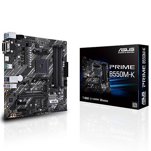 ASUS PRIME B550M-K DDR4 4400MHz (OC) HDMI DVI VGA 2xM.2 USB 3.2 mATX AM4