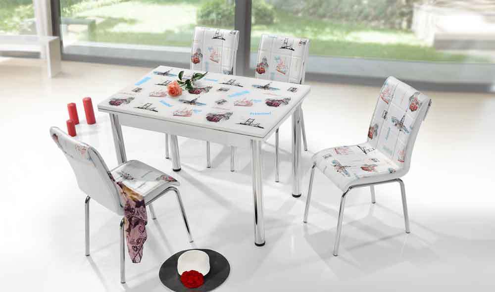 Camlı Polo Masa Takımı Yemek Masası Modelleri Yıldız