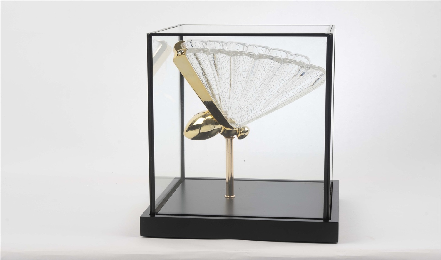 Gold Kristal Kare Fanus - Kelebek