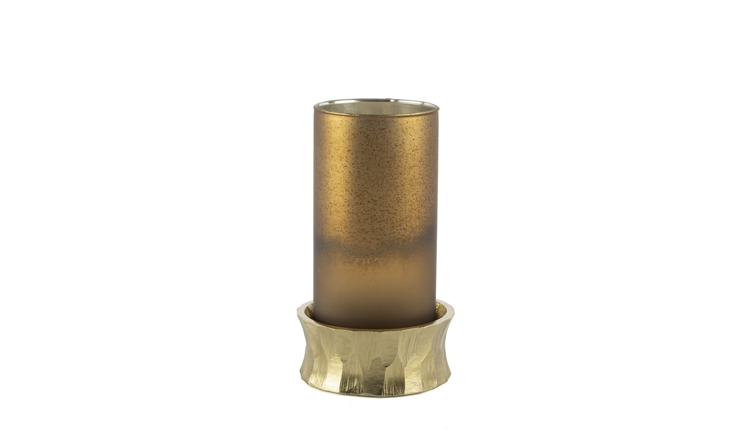 Bronz Gold Alüminyum Mumluk 12x36 cm