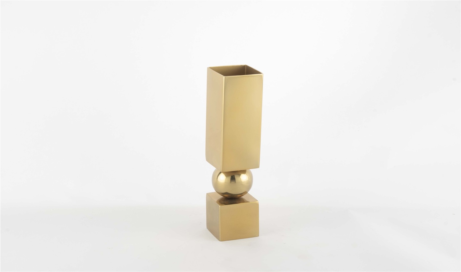 Gold Gövdeli Kübik Tabanlı Vazo 5x24 cm