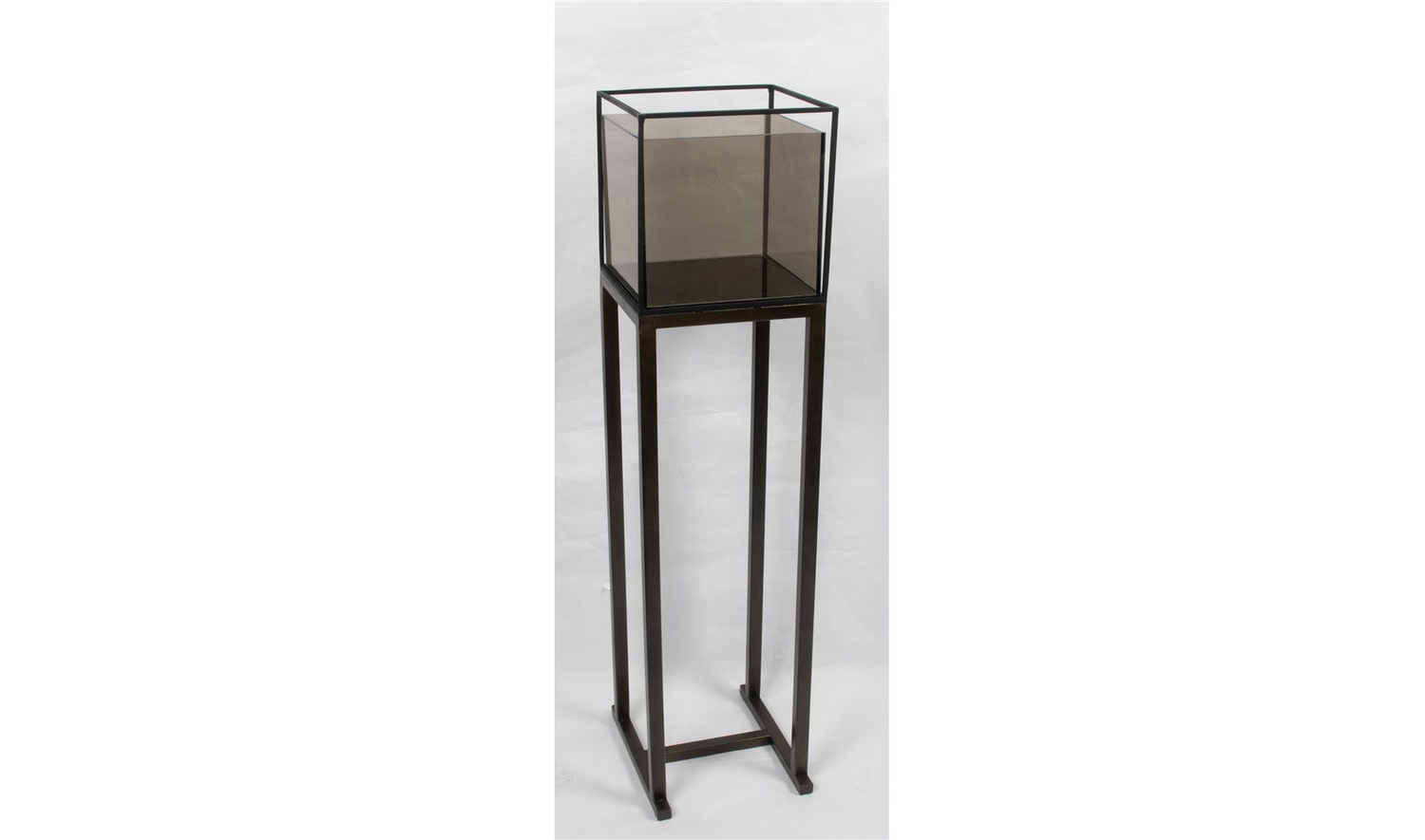 Vintage Bronz Demir Ayaklı Mumluk 23x108 cm