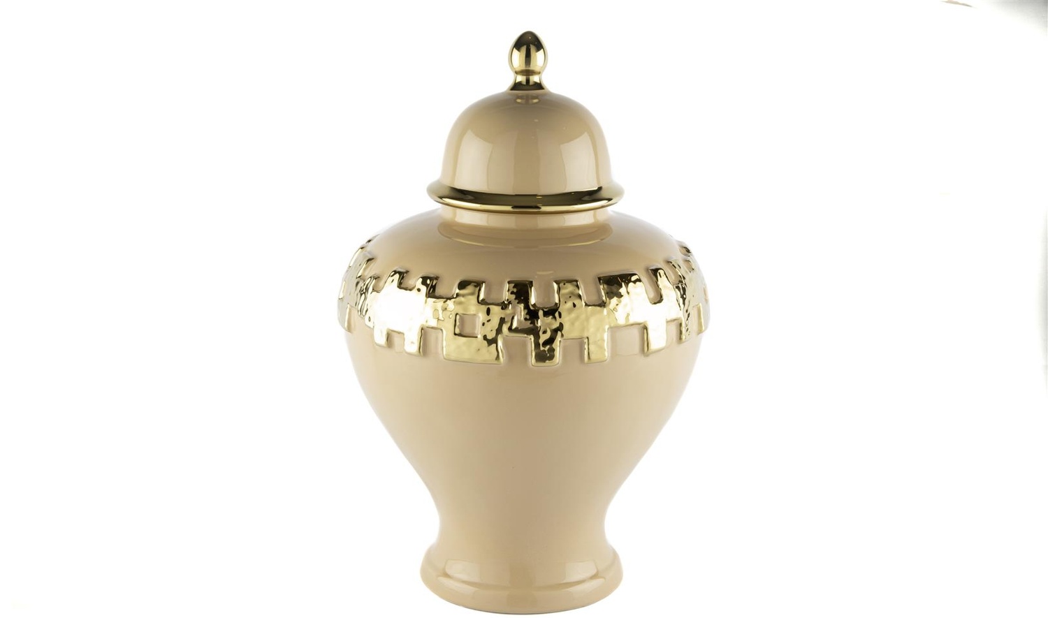 Gold Şeritli Somon Küp 27x27x46 cm