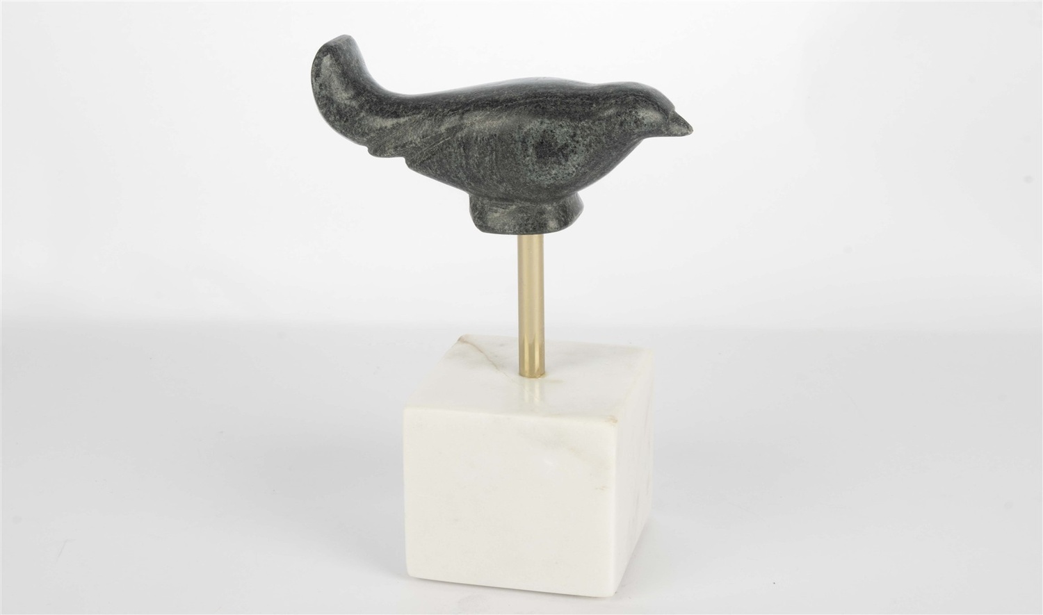 Mermer Metal Kuş Obje 14x22cm