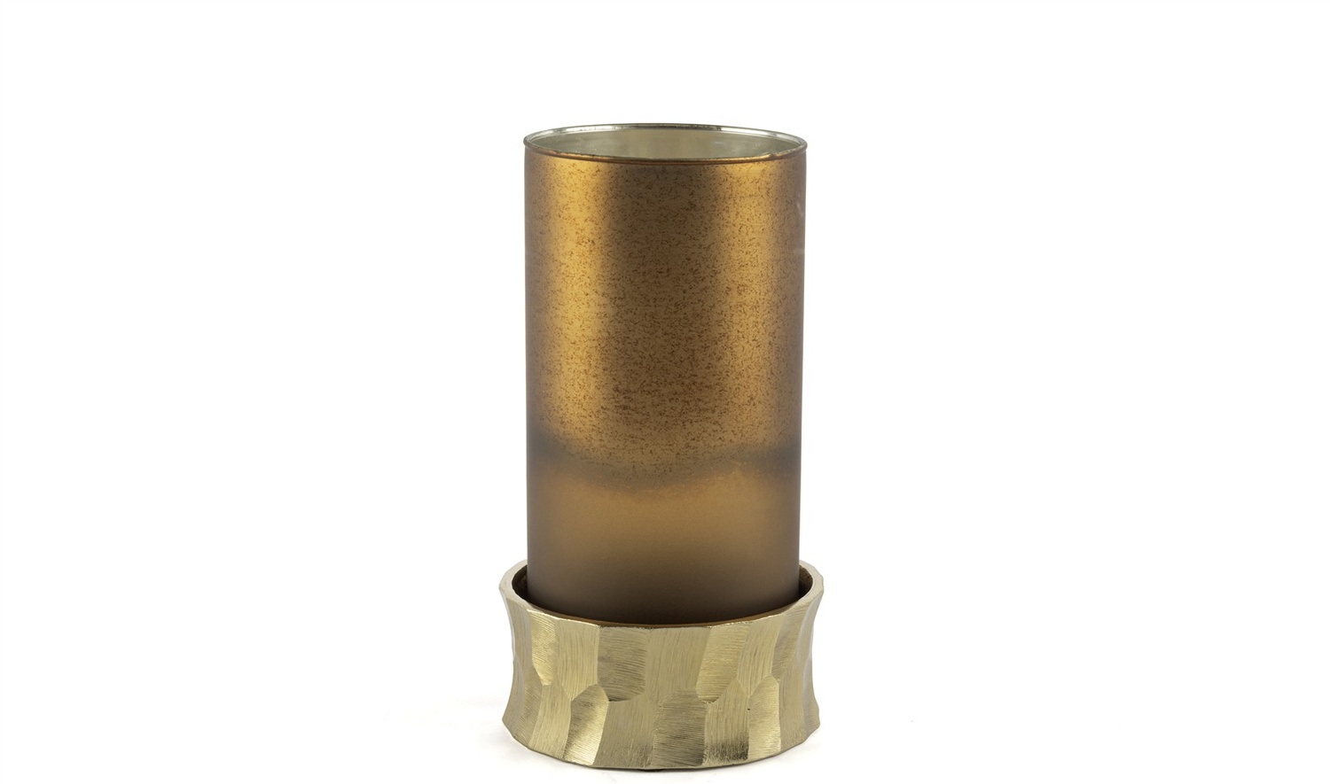 Bronz Gold Alüminyum Mumluk 12x31 cm