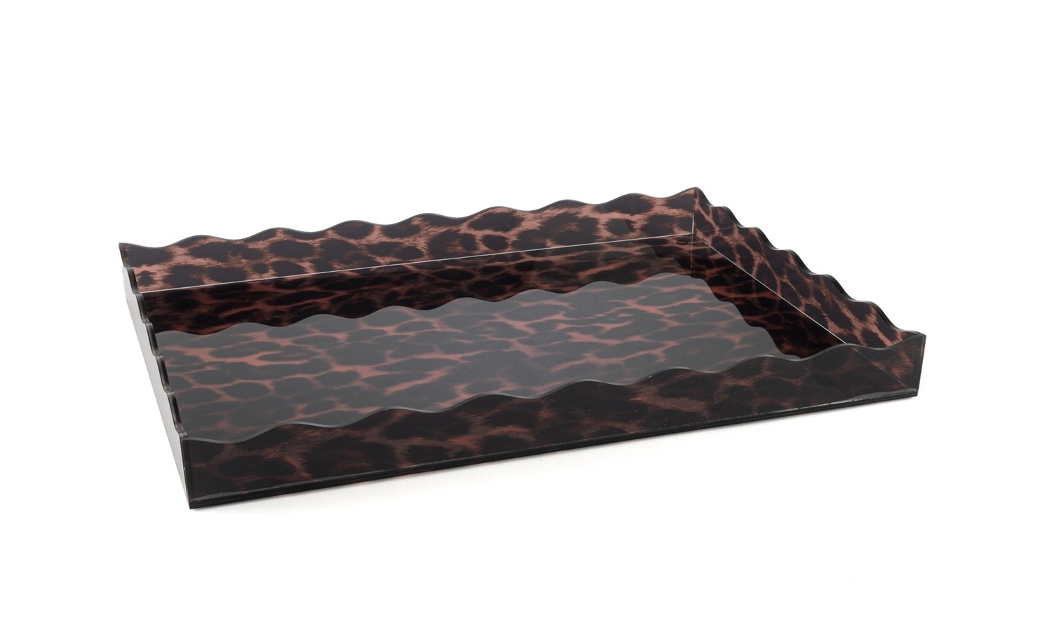 Leopar Desenli Akrilik Tepsi 38x28x4 cm