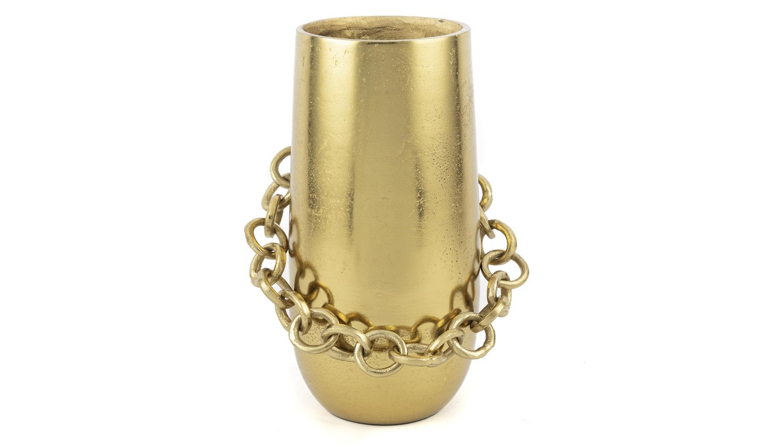 Gold Zincirli Metal Vazo 15x32 cm