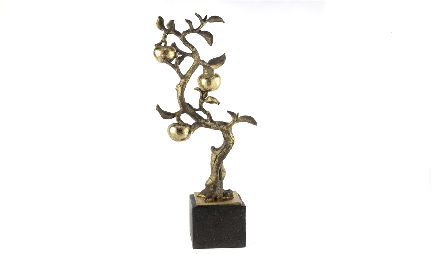 Siyah Kaideli Antik Gold Metal Ağaç Dekor 22x12 cm