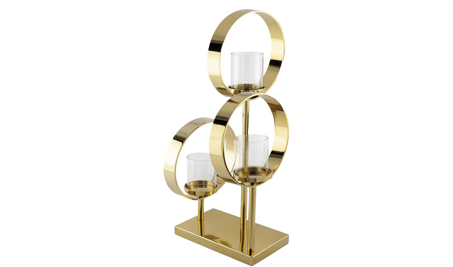 Gold 3lü Halka Metal Cam Mumluk