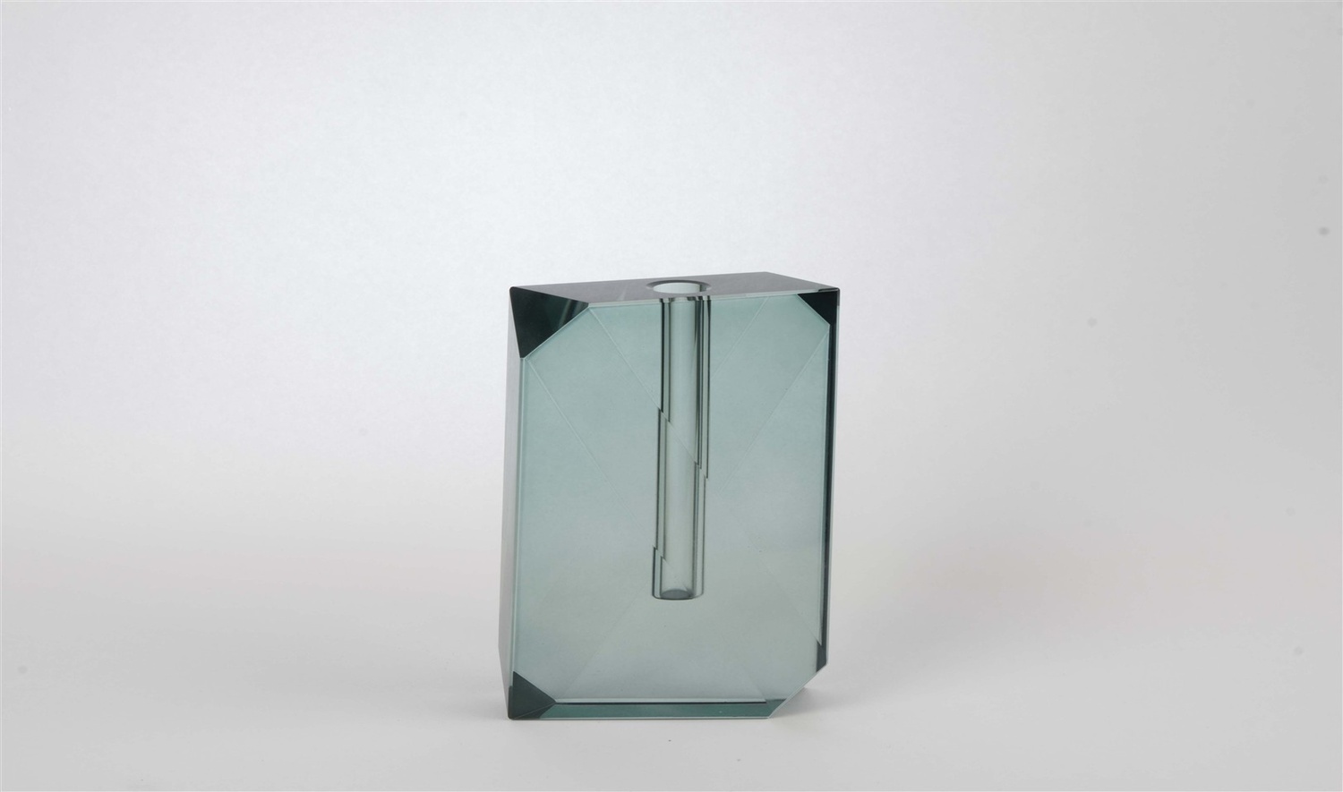 Kristal Yeni Mavi Çiçeklik Vazo 10x4x16 cm