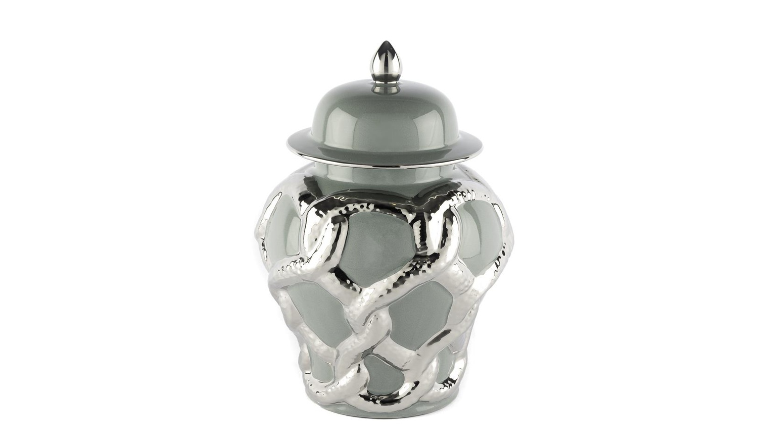Silver Kabartmalı Gri Küp