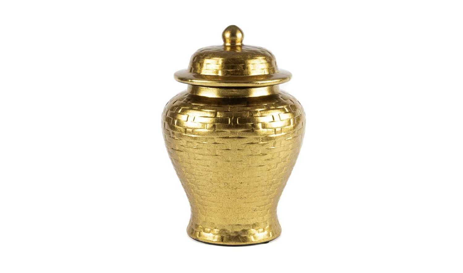 Gold Hasır Desen Kapaklı Küp 20x34 cm