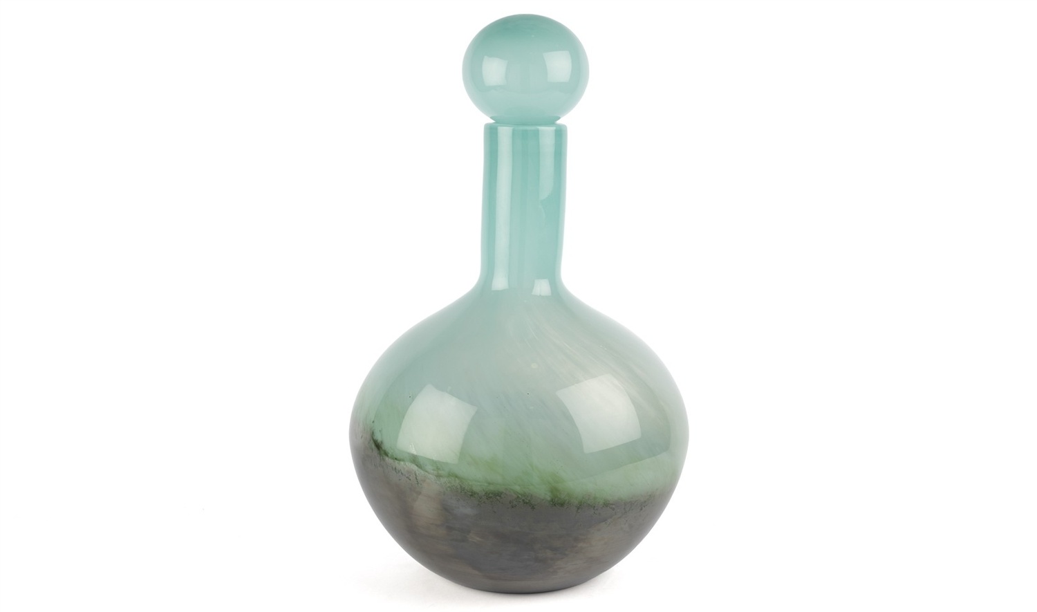 Turkuaz Yeşil Kapaklı Cam Küp 46x24 cm