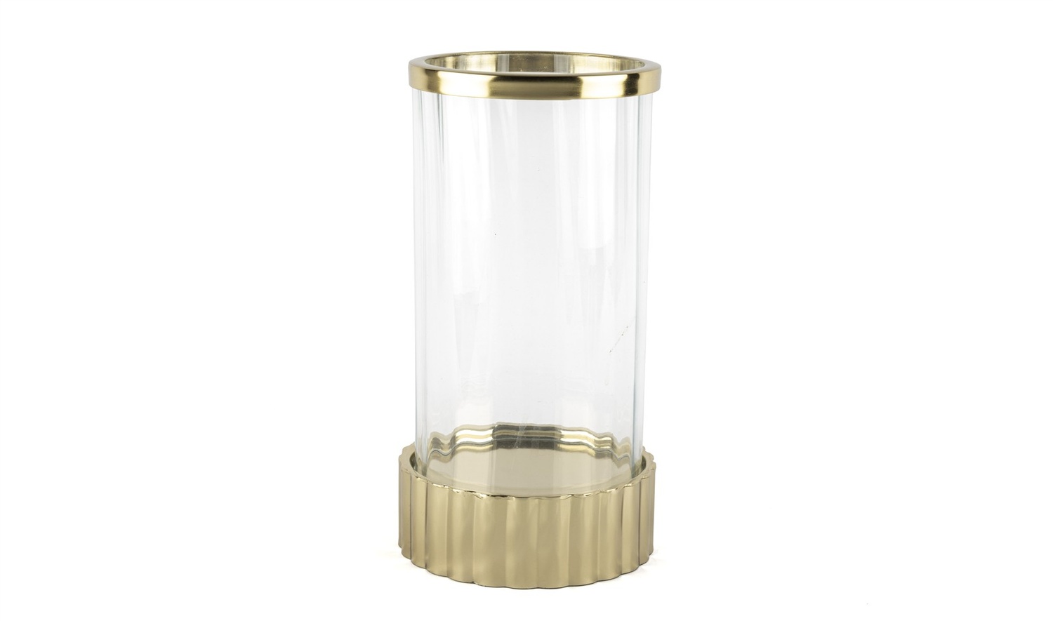 Gold Standlı Cam Mumluk 15x31 cm