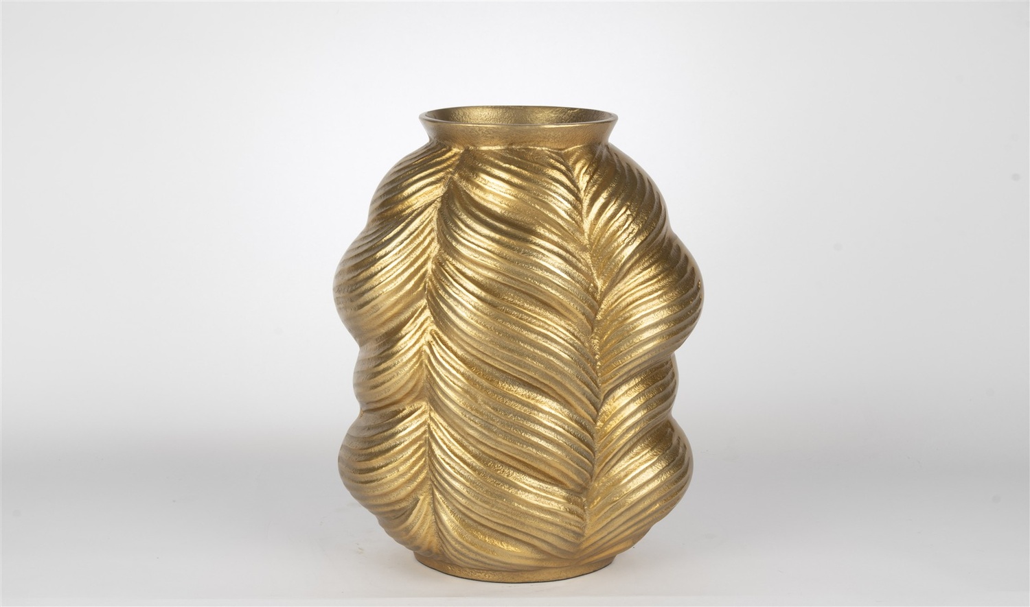 Gold Dalgalı Vazo 25x33 cm