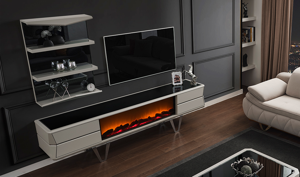 Hisar Luxury Şömineli Tv Ünitesi CaddeYıldız Mobilya Hisar Luxury Şömineli Tv Ünitesi CaddeYıldız Mobilya