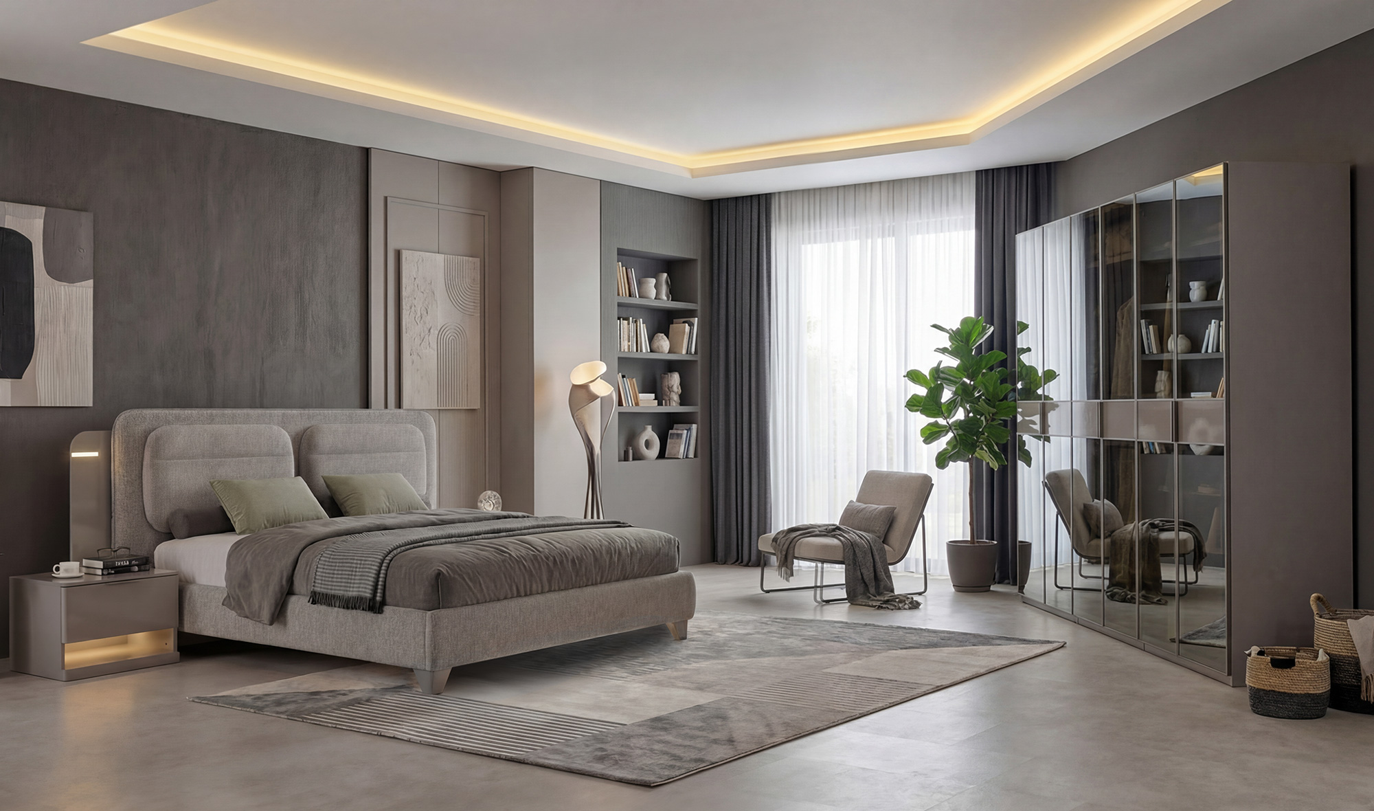 Odessa Bazalı Yatak Odası - 6 Kapılı