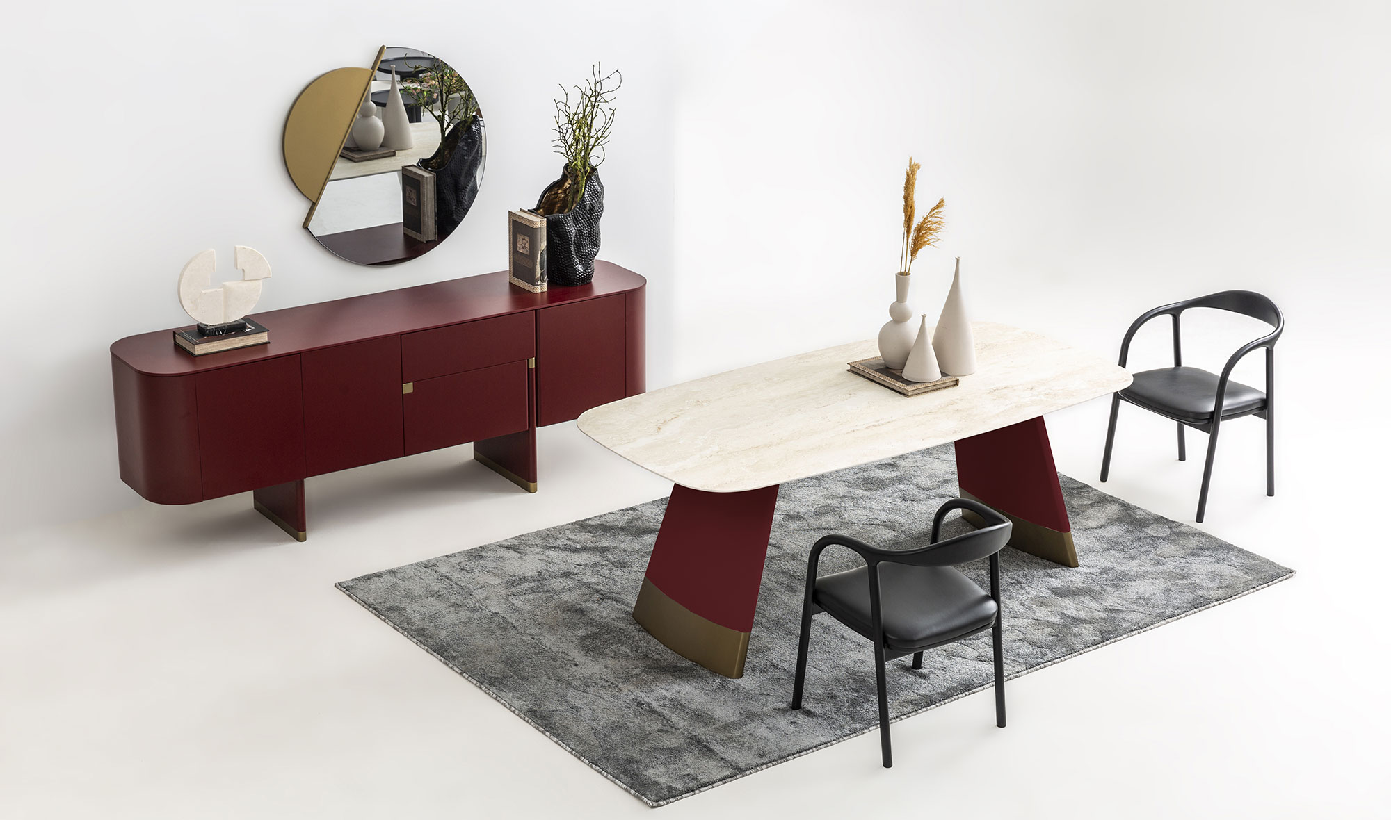 Penora Yemek Odası - Bordo