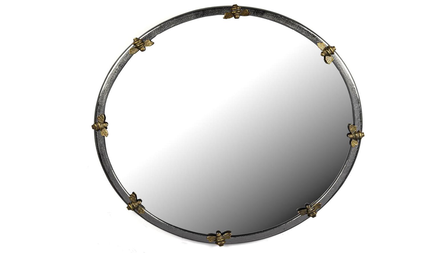 Antik Gri Metal Arılı Ayna
