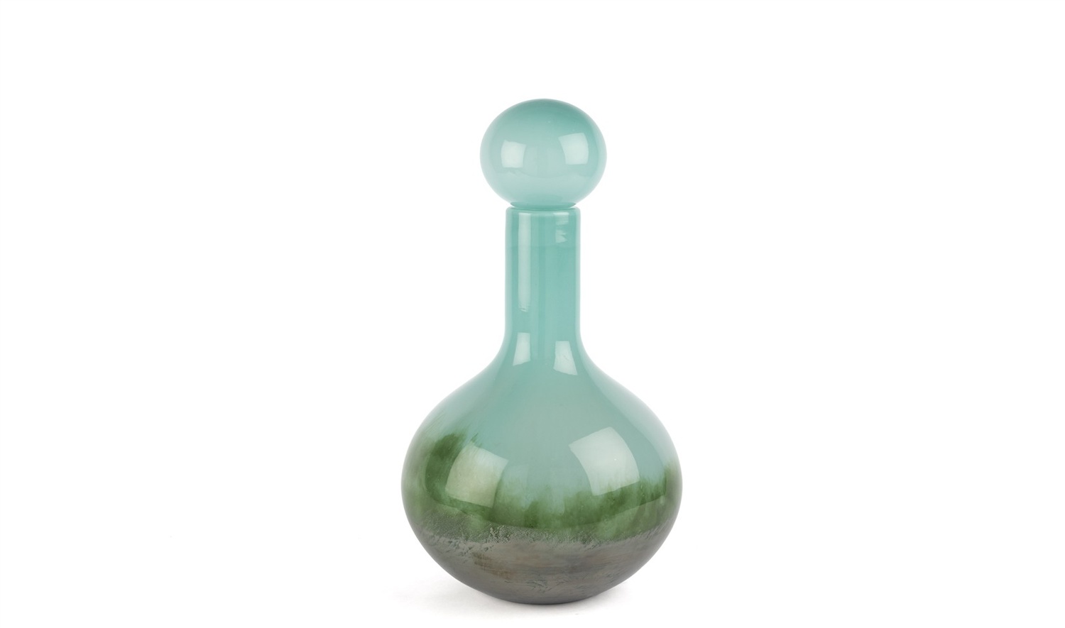 Turkuaz Yeşil Kapaklı Cam Küp 41x21 cm