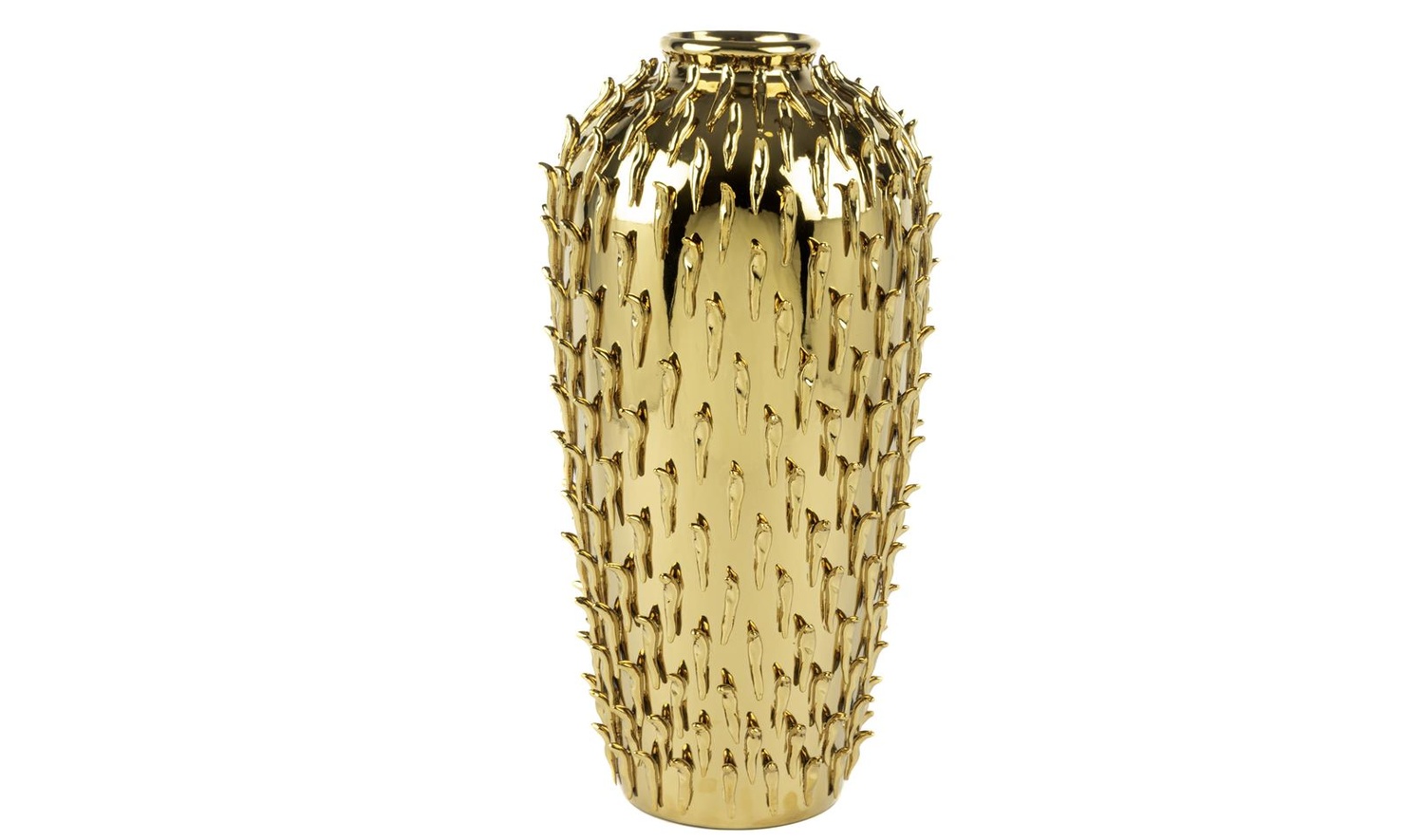 Gold Tırtıklı Vazo 18x18x46 cm
