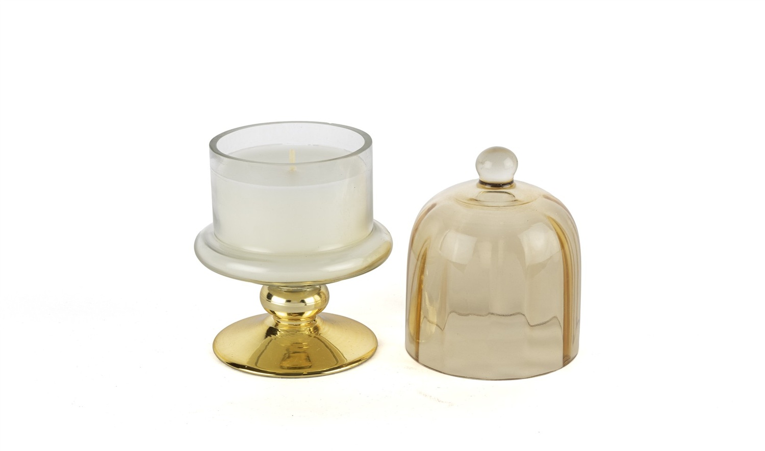 Gold Amber Kapaklı Cam Mum