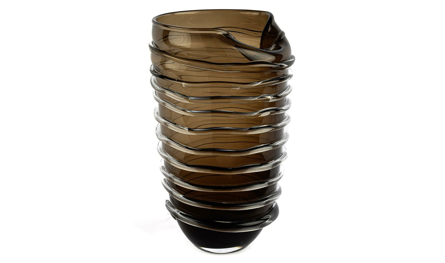 Spire Kahve Cam Vazo 21x37 cm