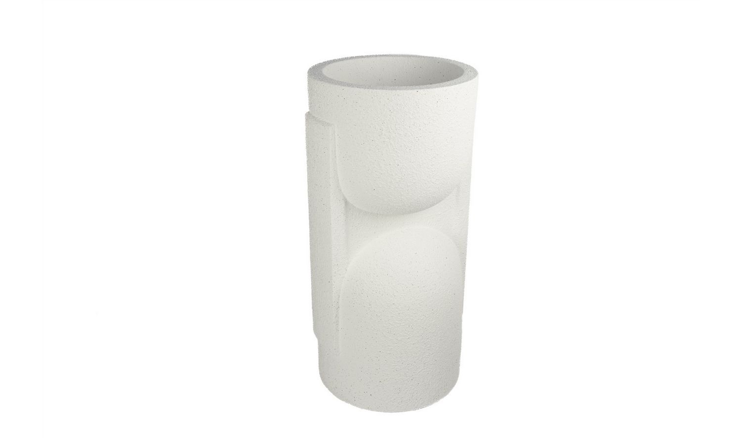 Beyaz Polyresin Saksı 35x72 cm