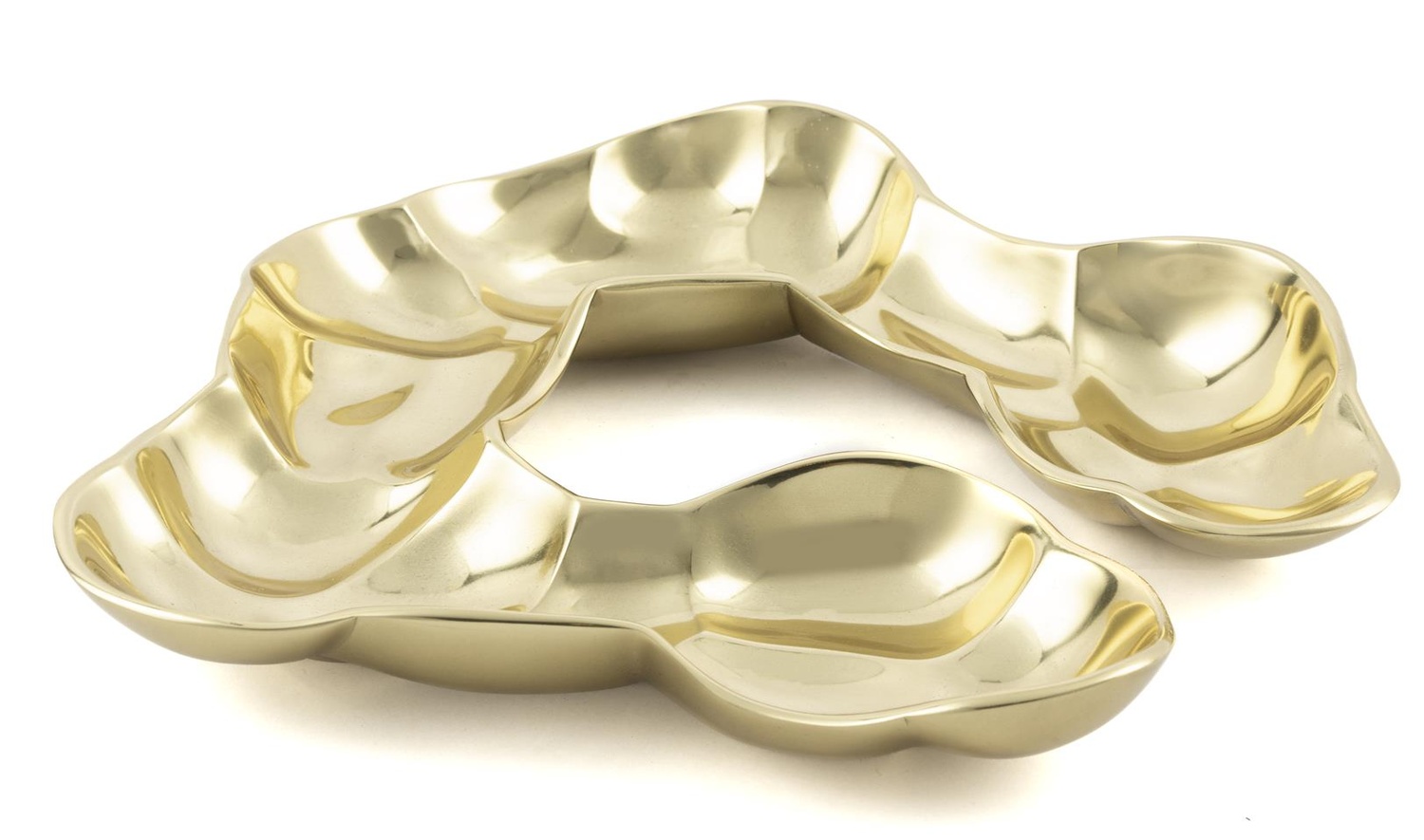 Gold Dekoratif Metal Tabak 31x30 cm