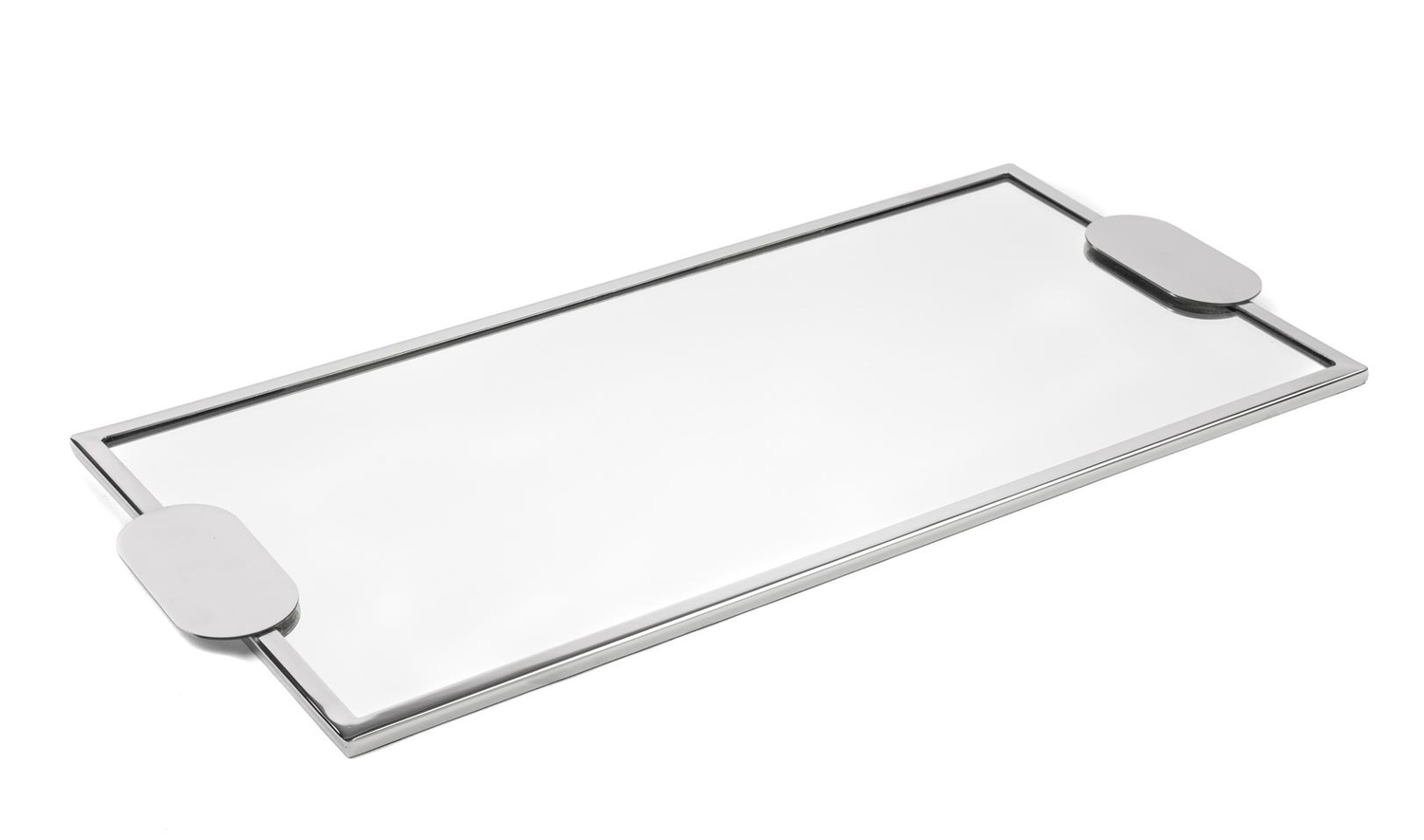 Gümüş Metal Dik Aynalı Tepsi