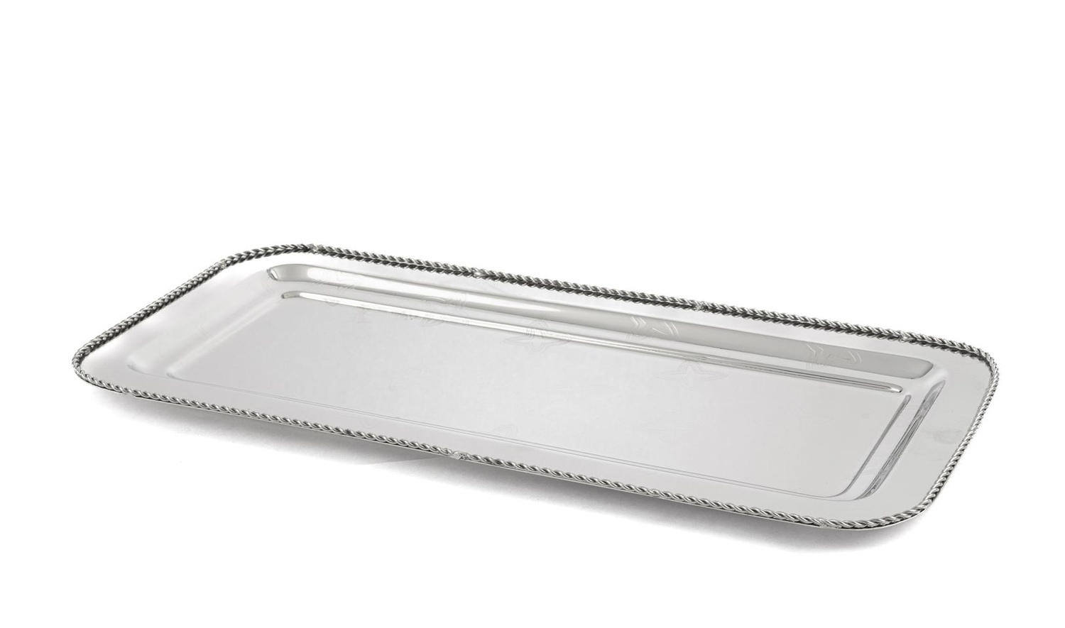 Mary Gümüş Metal Dik Tepsi 38x18 cm