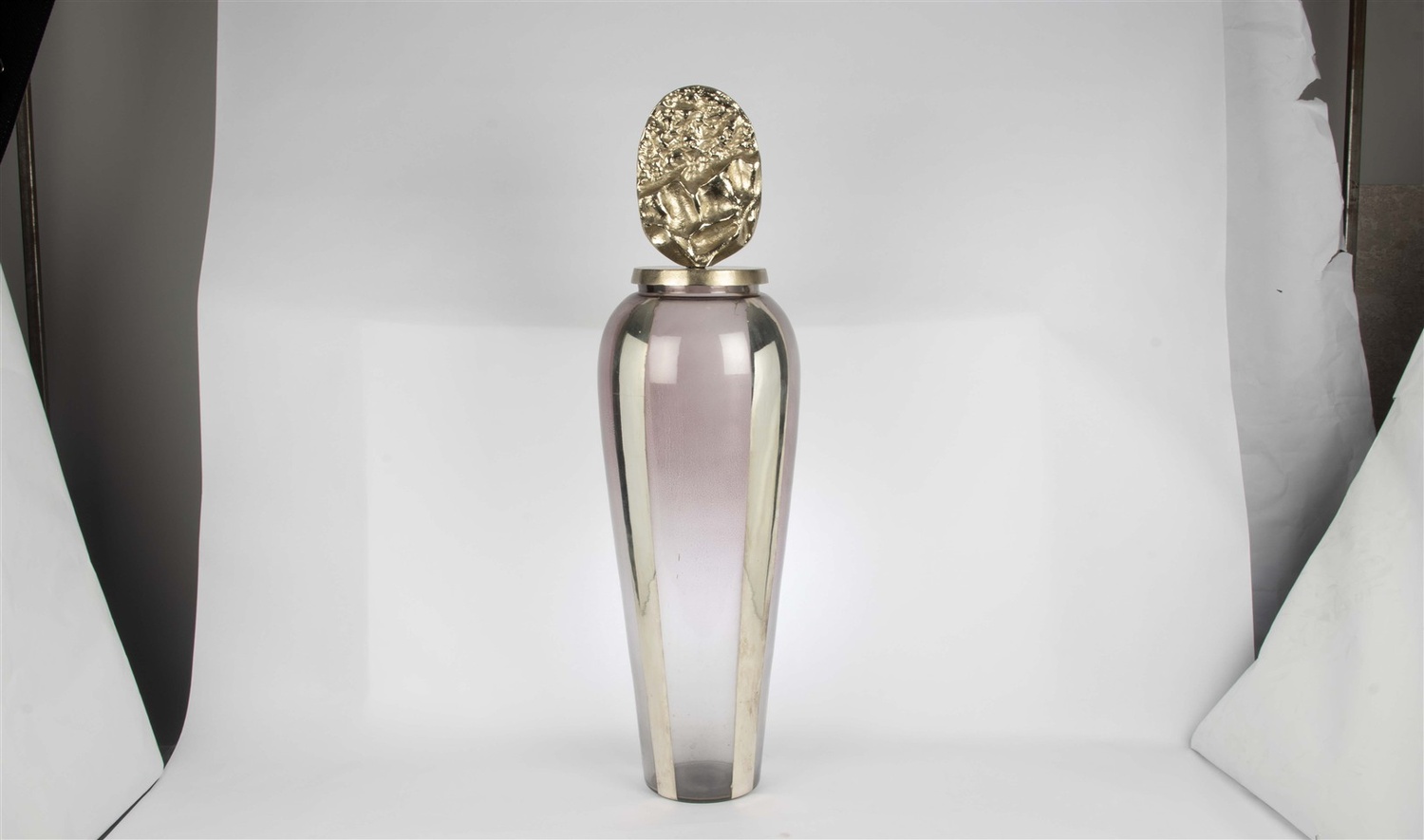 Şampanya Metali Gold Kapaklı Küp 106x25 cm