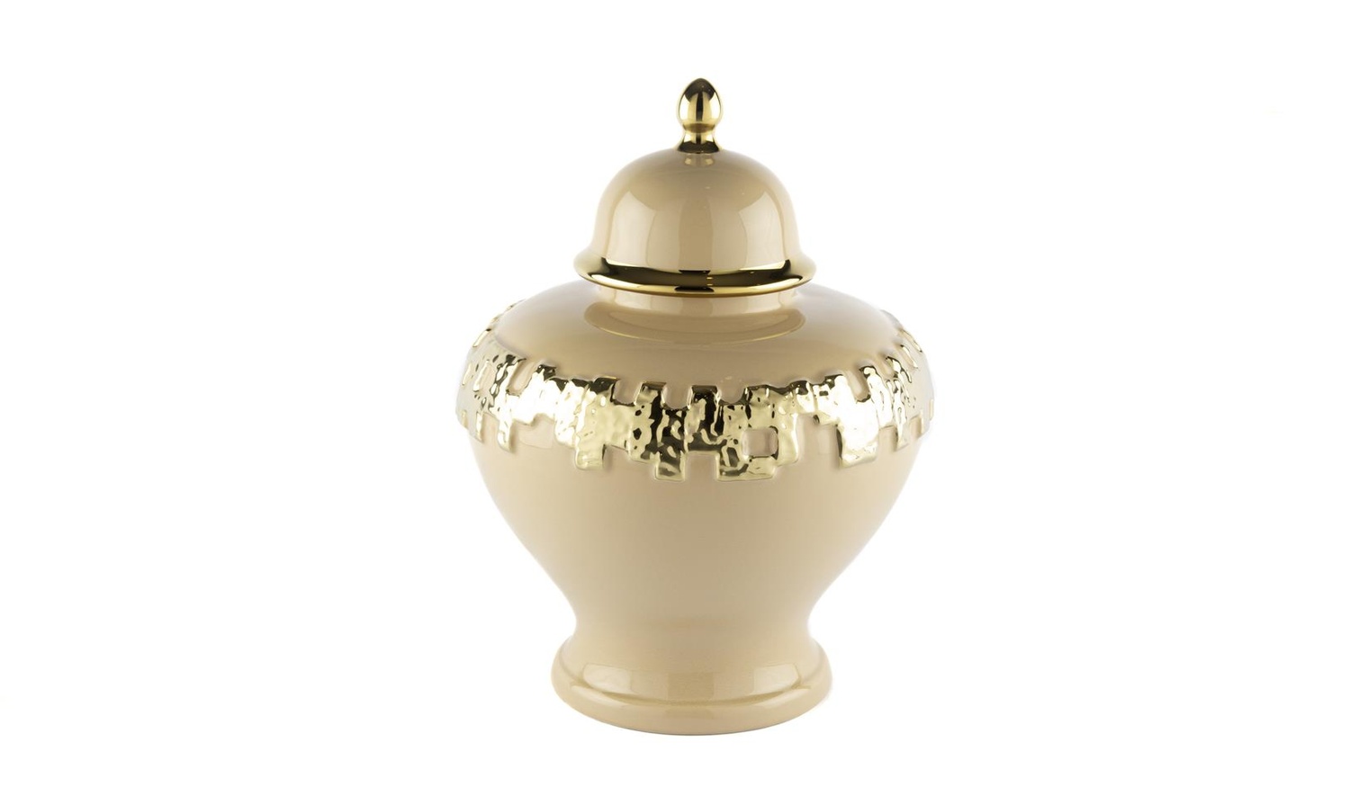 Gold Şeritli Somon Küp 24x24x36 cm