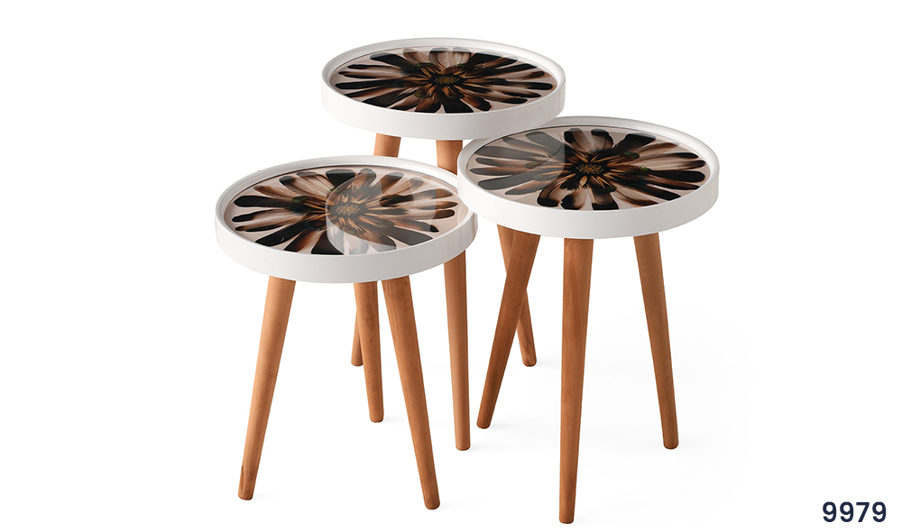 Yuvarlak Camlı Zigon Sehpa CaddeYıldız Mobilya