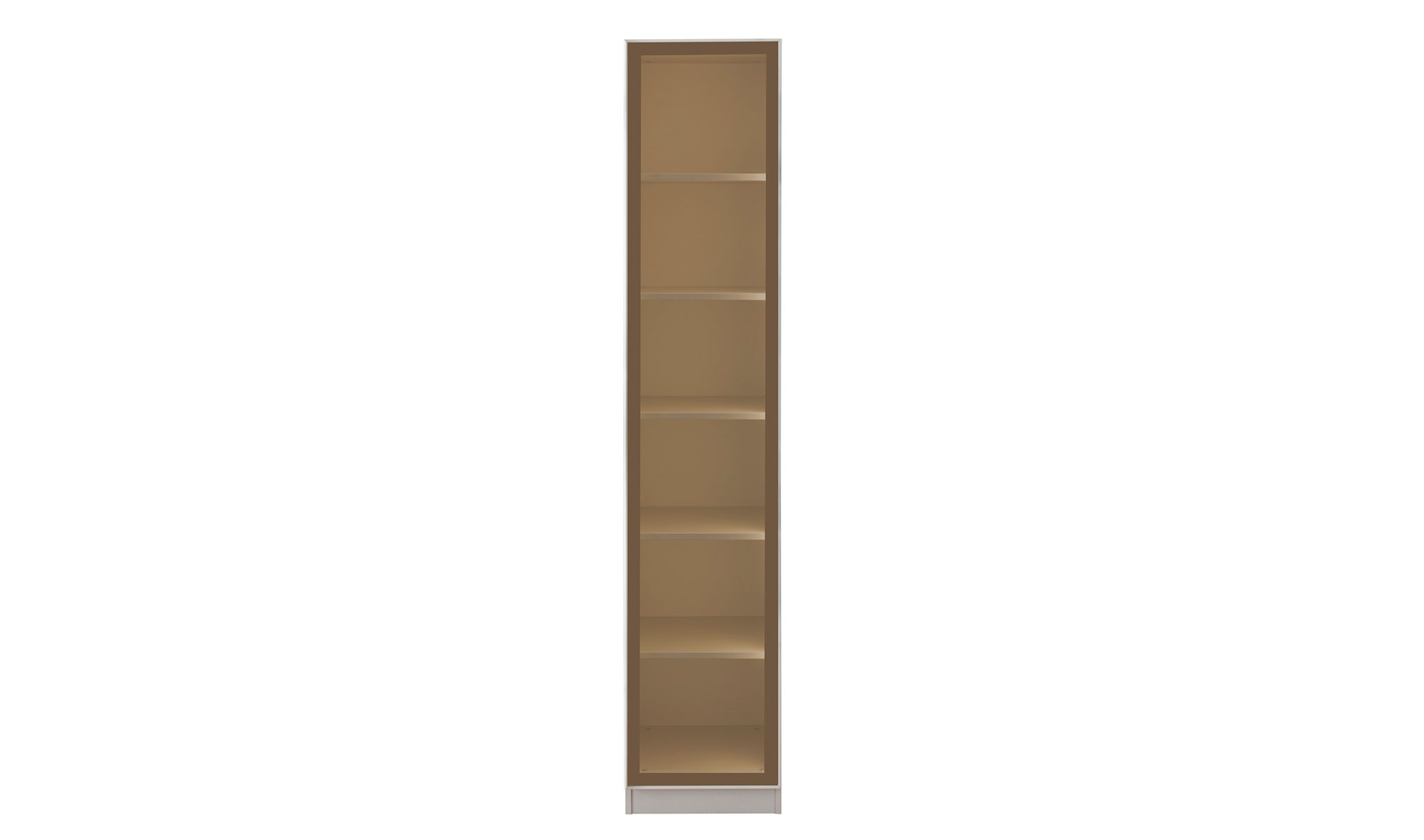 Einflügeliger Kleiderschrank mit Regalen - reflektiert