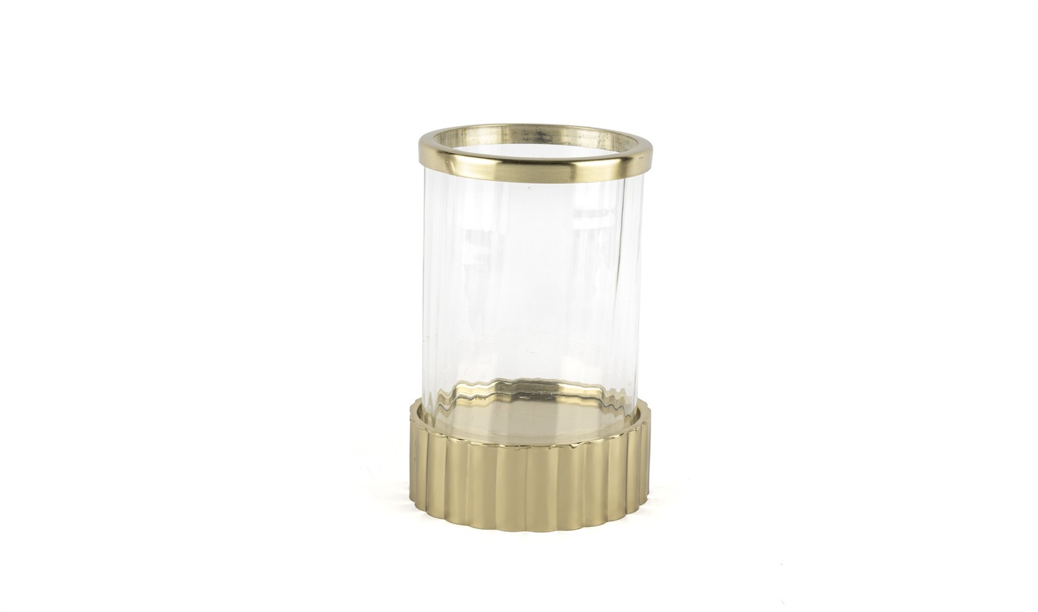 Gold Standlı Cam Mumluk 15x24 cm