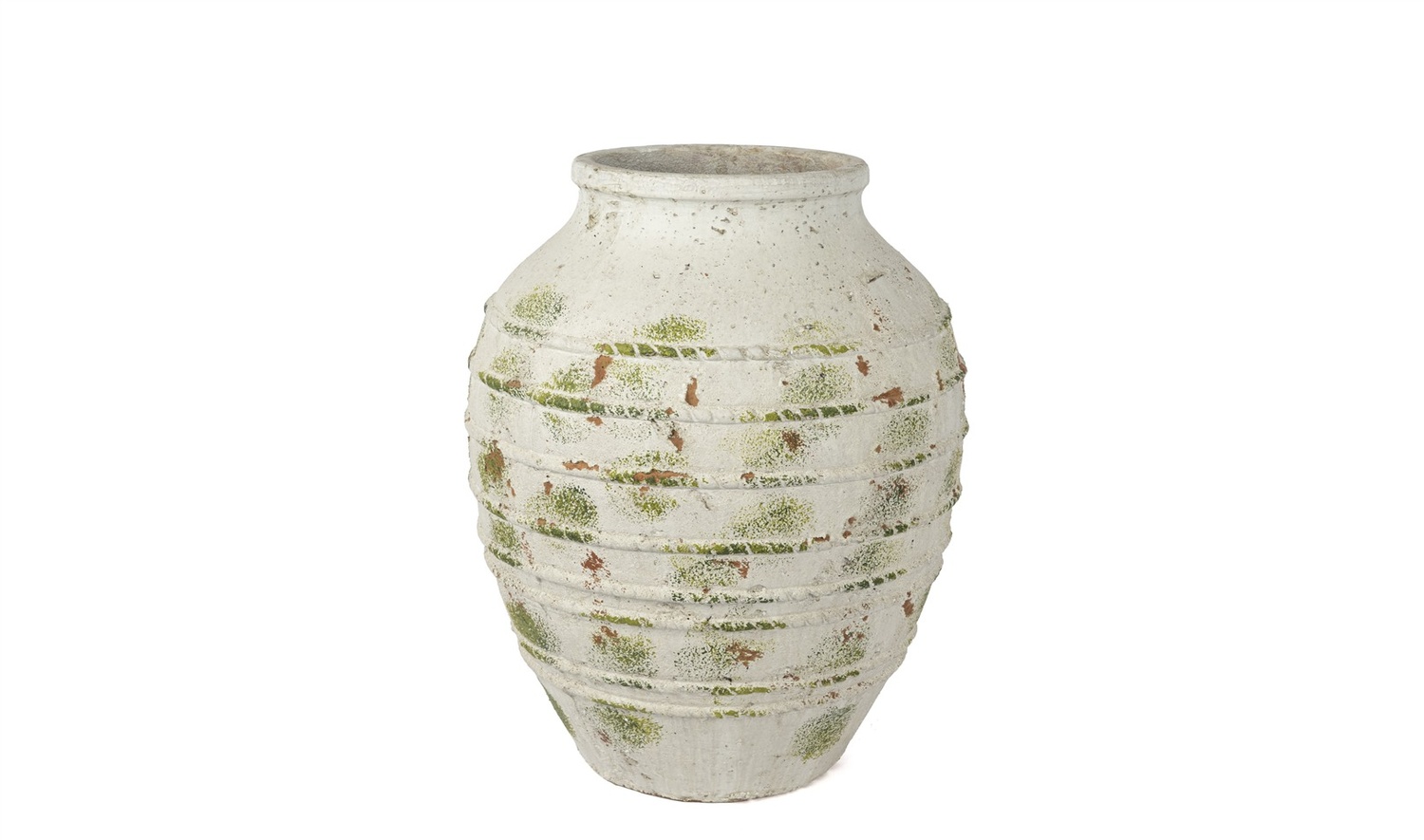 Krem Yeşil Eskitme Büyük Küp 52x35 cm