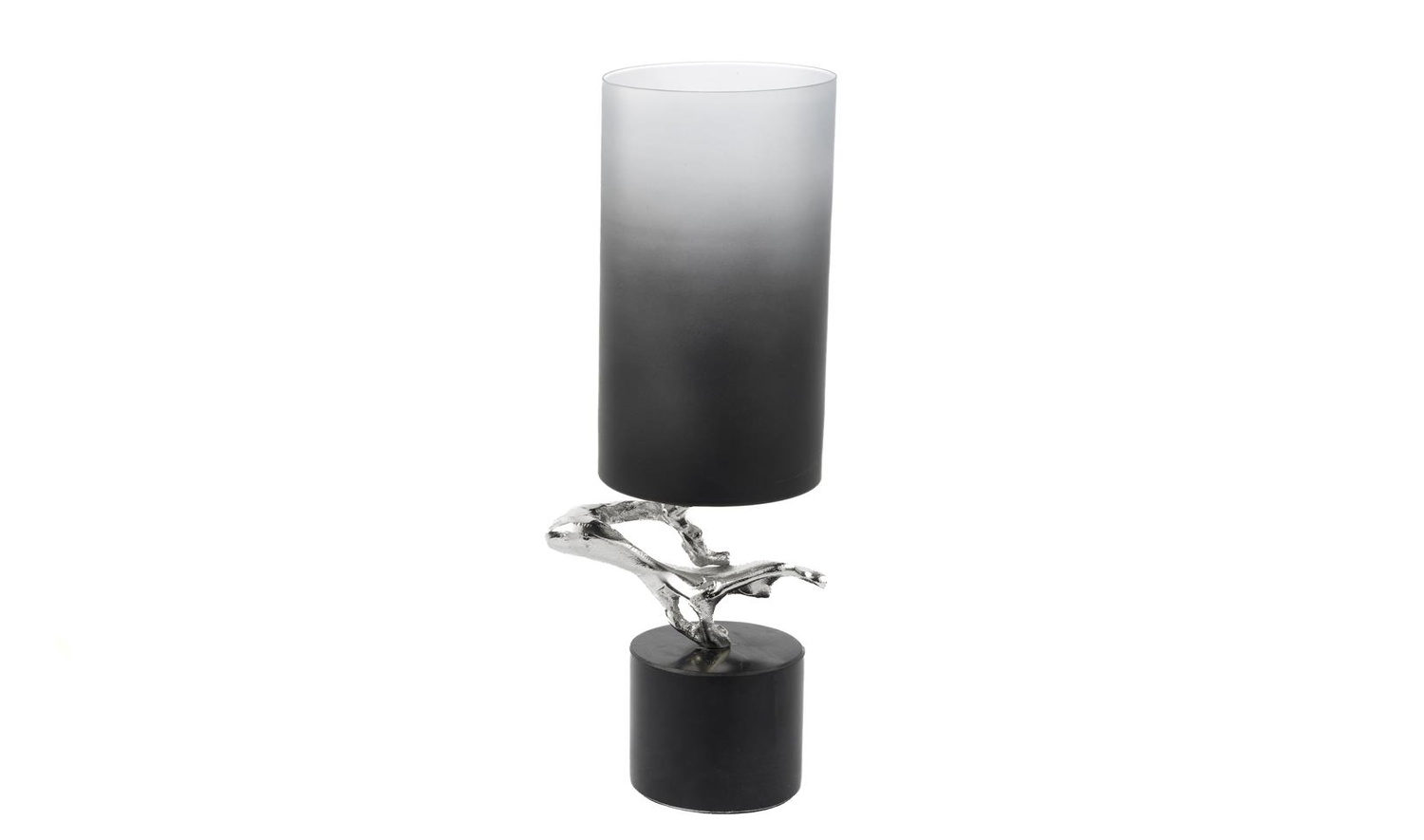 Marble Siyah Degrade Cam Vazo 13x45 cm
