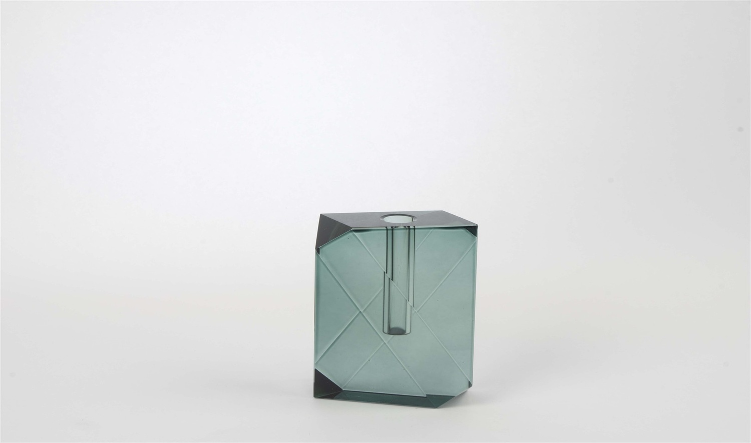 Kristal Yeni Mavi Çiçeklik Vazo 9x4x12 cm