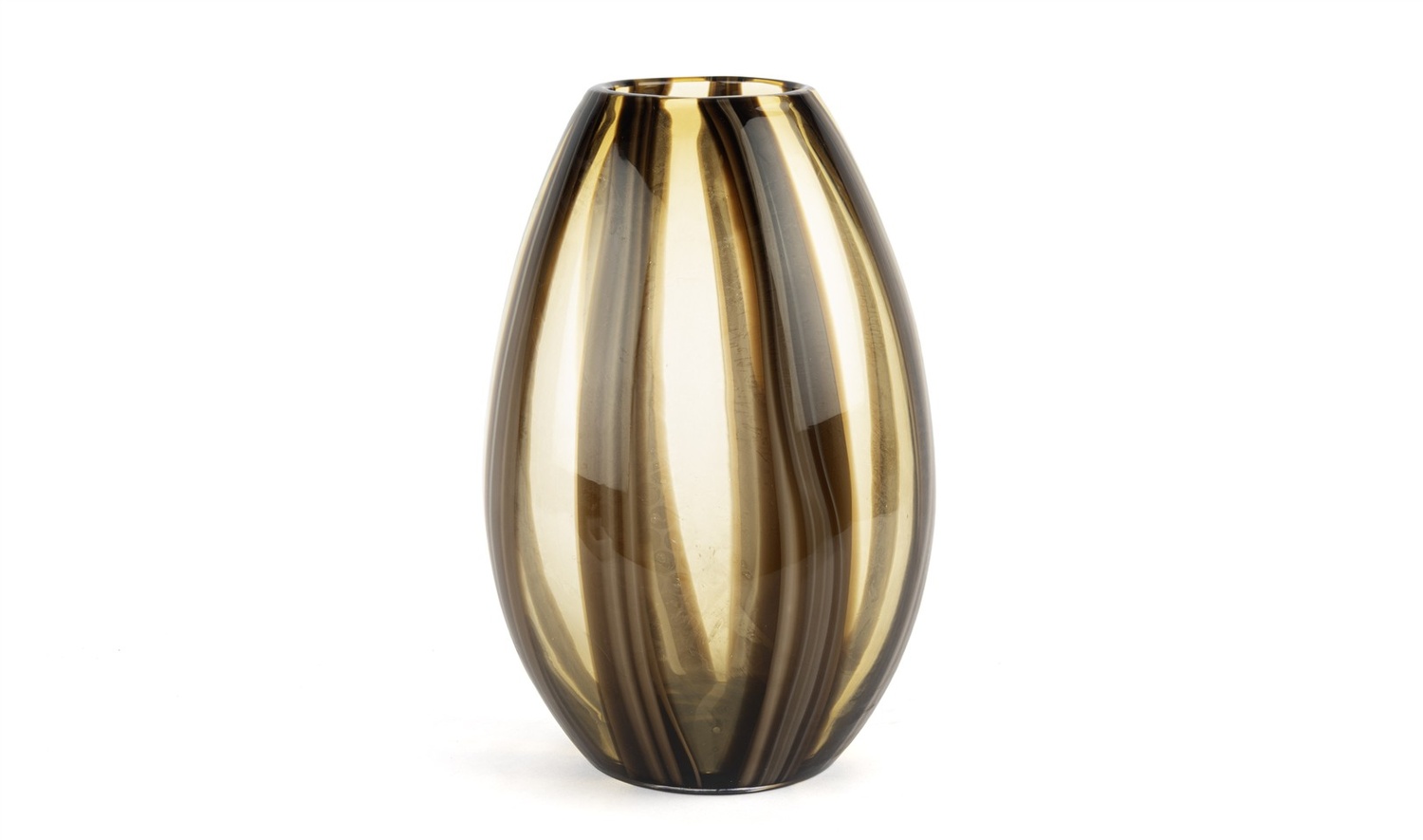 Amber Kahverengi Cam Vazo 33x18 cm