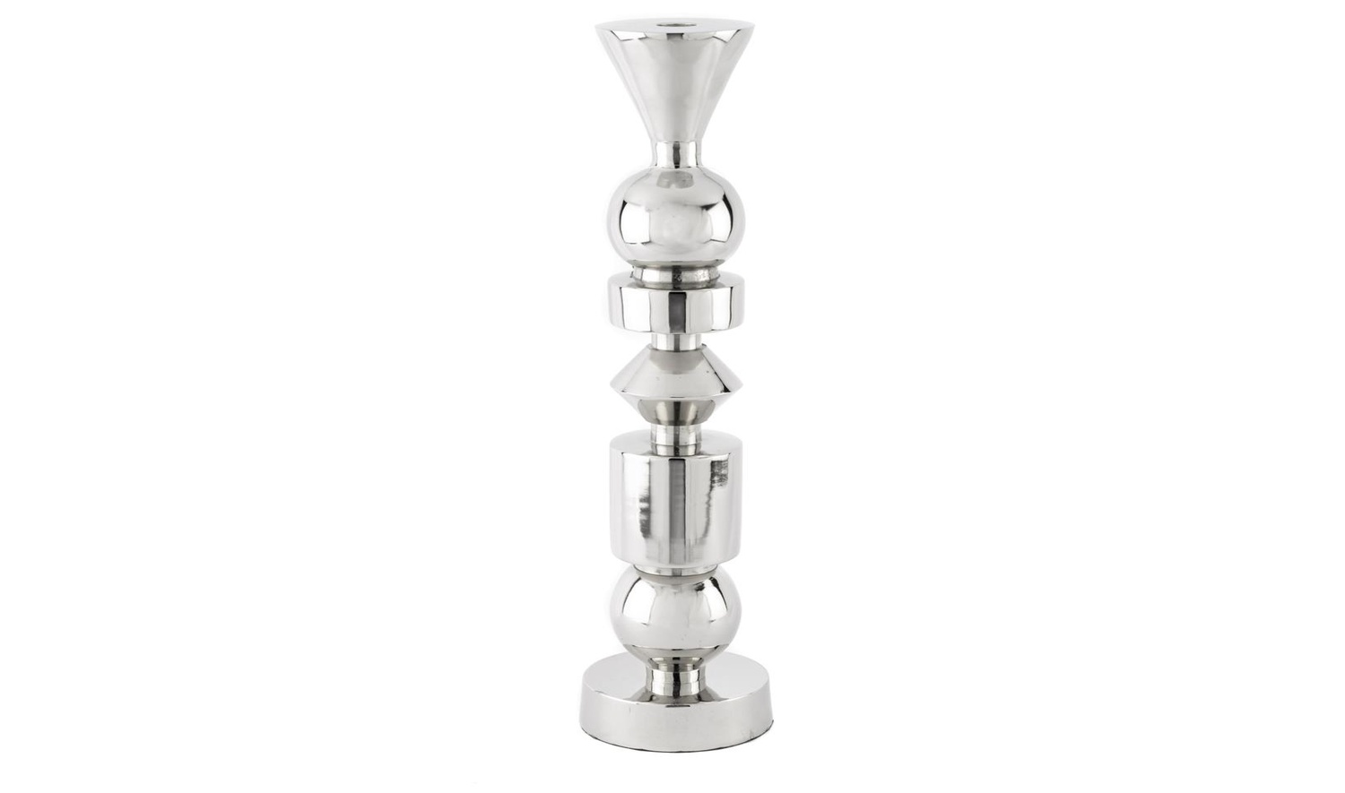 Gümüş Metal Mumluk 10x47 cm