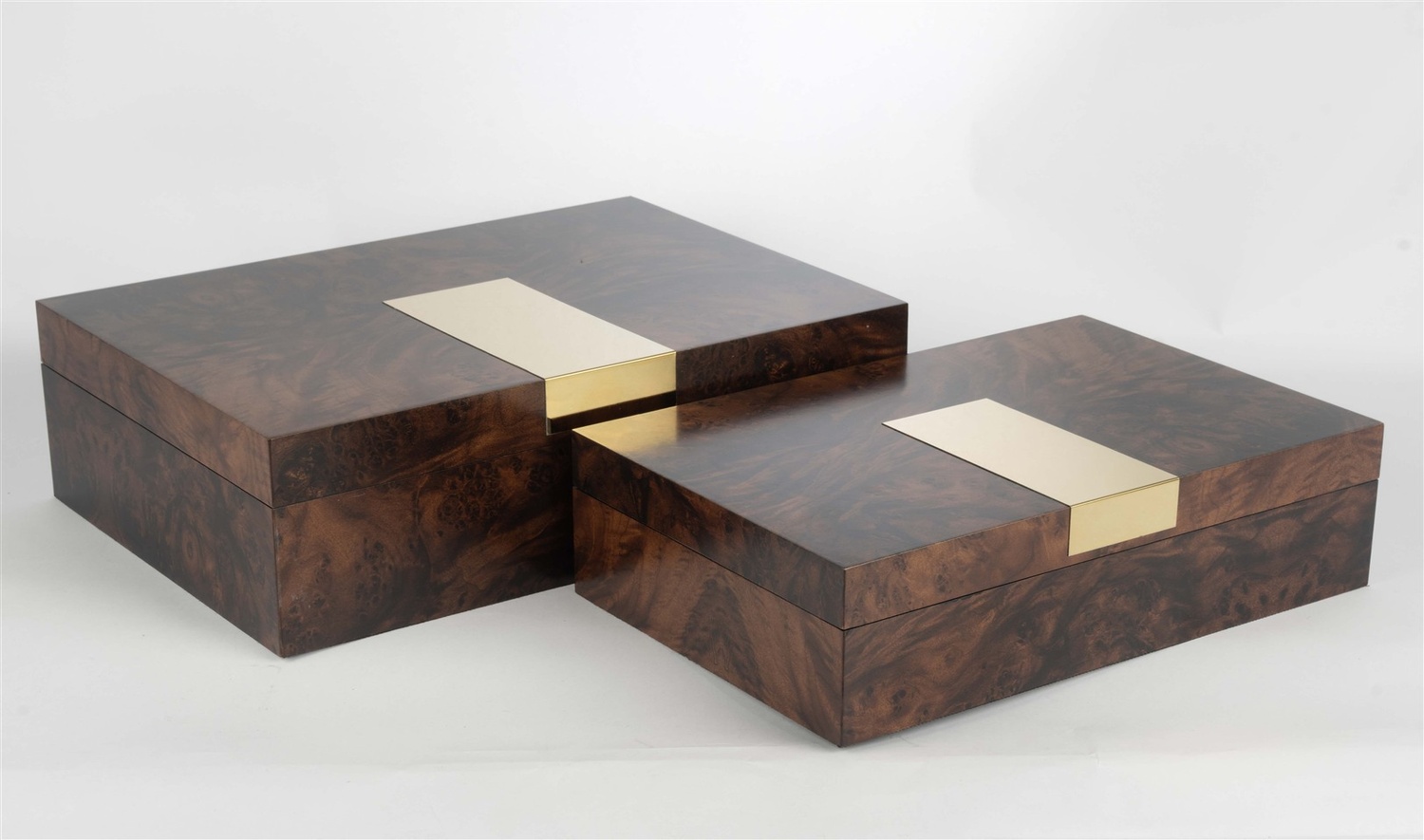 2li Koyu Ahşap Gold Dek Kutu 20x30 cm