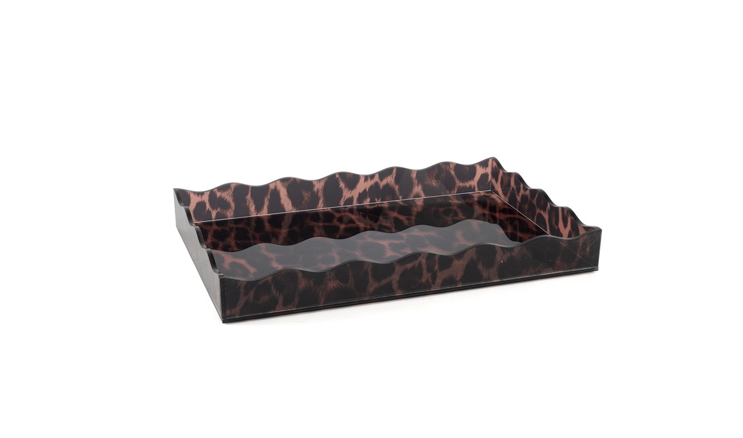 Leopar Desenli Akrilik Tepsi 30x20x4 cm