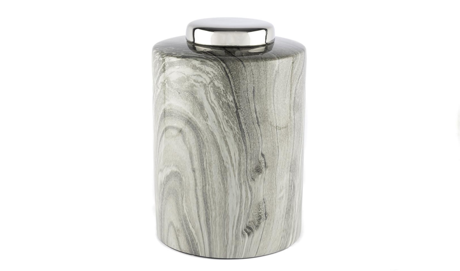 Silver Kapaklı Küp 20x20x33 cm