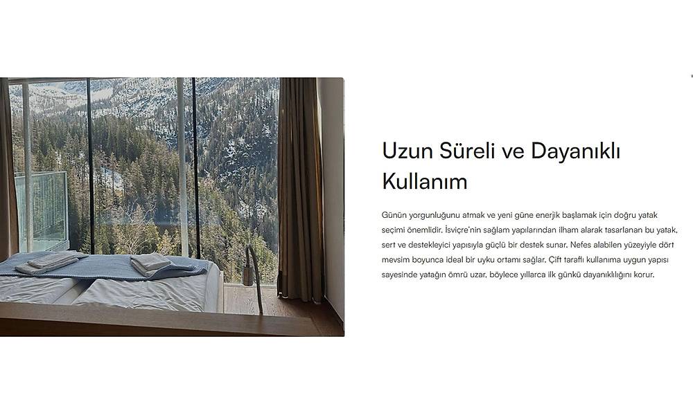 Yatsan Switzerland Premium �ift Tarafl� Yatak